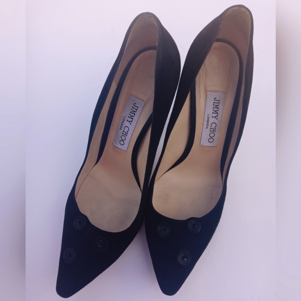 Jimmy Choo Jasmine Suede Button Pumps‎